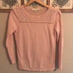 Dusty pink Loft shirt with pattern detail